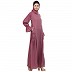 Designer elegant abaya- Puce Pink